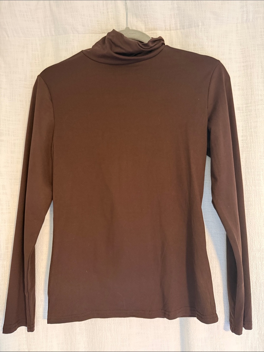Brown Long-Sleeve Turtleneck Top